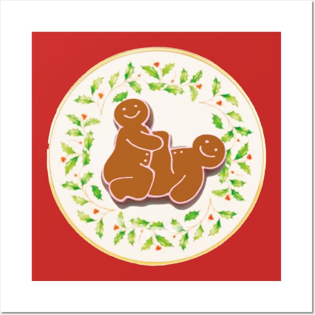 Gingerbread Man Sex Ugly Holiday Shirt 2 Wall Art by Jasonfm79